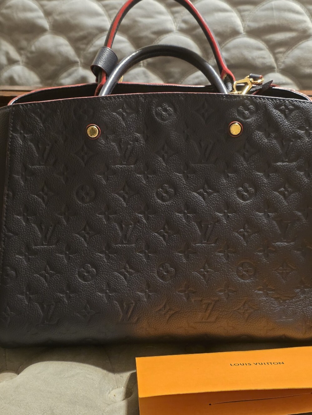 Louis Vuitton GM Marine Rouge Empreinte Montaigne GM/ Pristine!